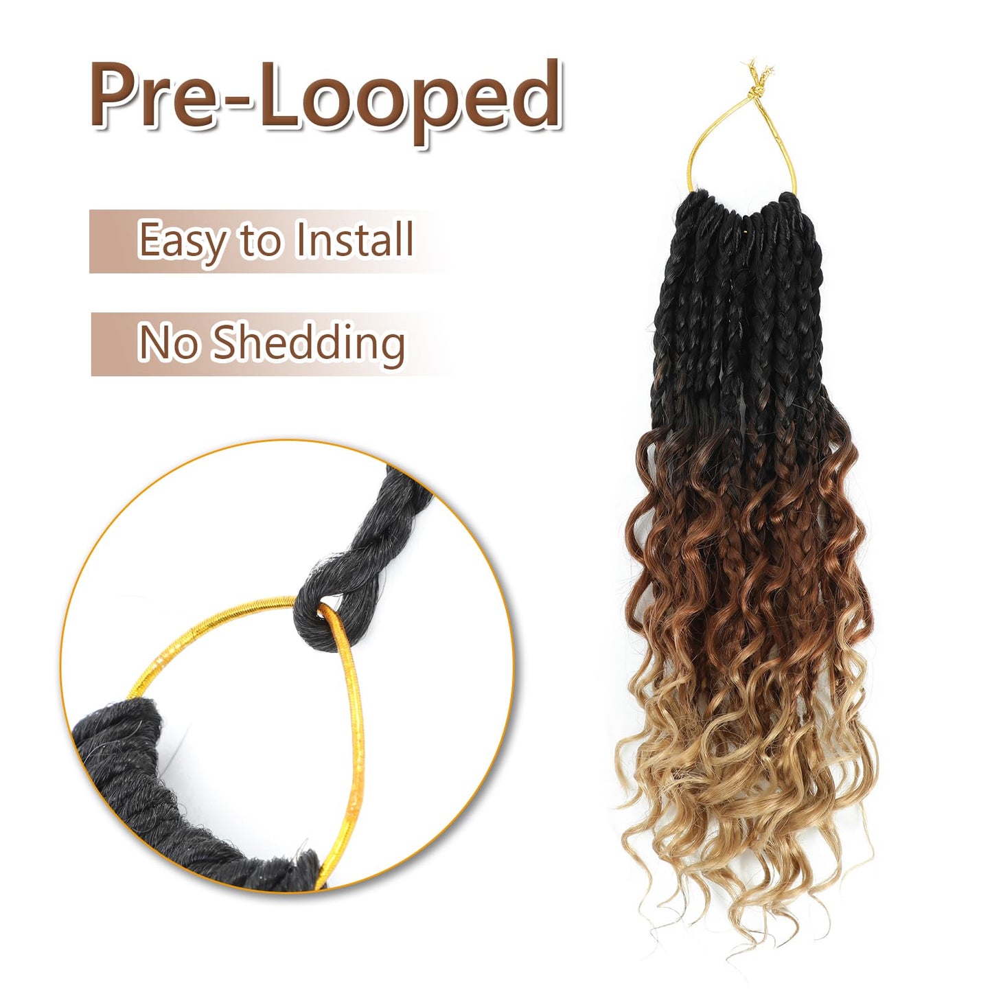 8 Packs Crochet Box Braids-10 Inch Boho Box Braids Crochet Braids Hair Bohomian Box Braid Crochet Hair Synthetic Braiding Hair Goddess Box Braids Crochet Hair for Black Women (1B/30/27)