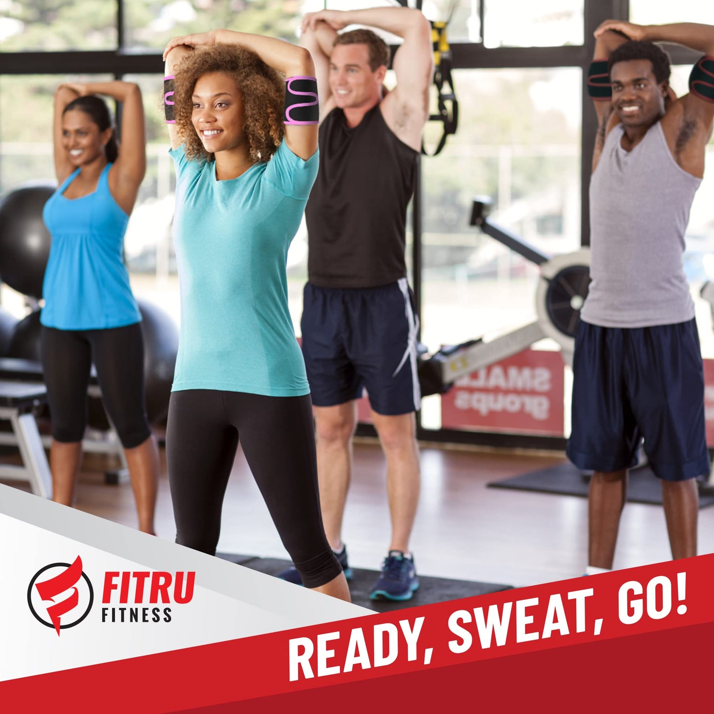 Fitru Premium Arm Trimmers for Men & Women | Sauna Arm Wraps for Flabby Arms Increasing Heat & Sweat During Exercise Pink