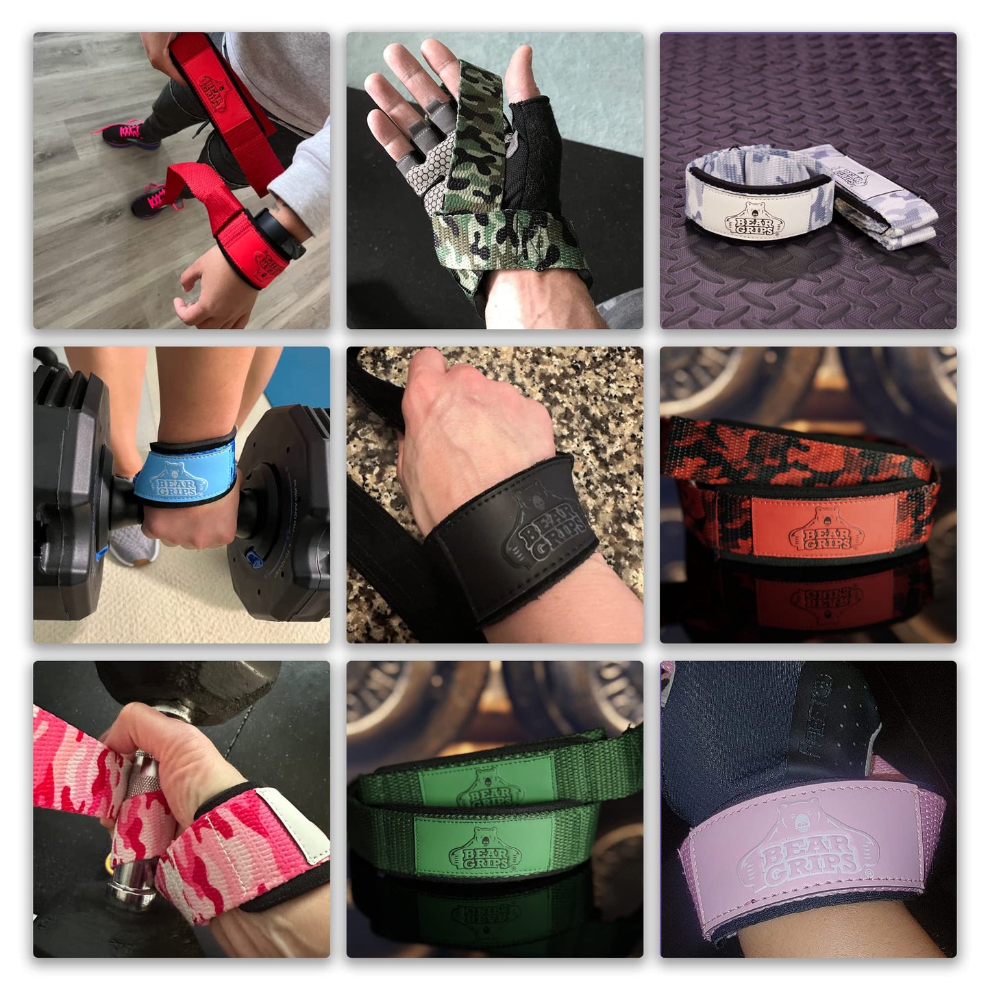 Bear Grips Lifting Straps Gym, Wrist Straps for Weightlifting, Gym Straps, Weightlifting Straps, Deadlift Straps, Weight Lifting Straps for Men, Weight Straps Lifting Women, 2 Lifting Strap Black Camo