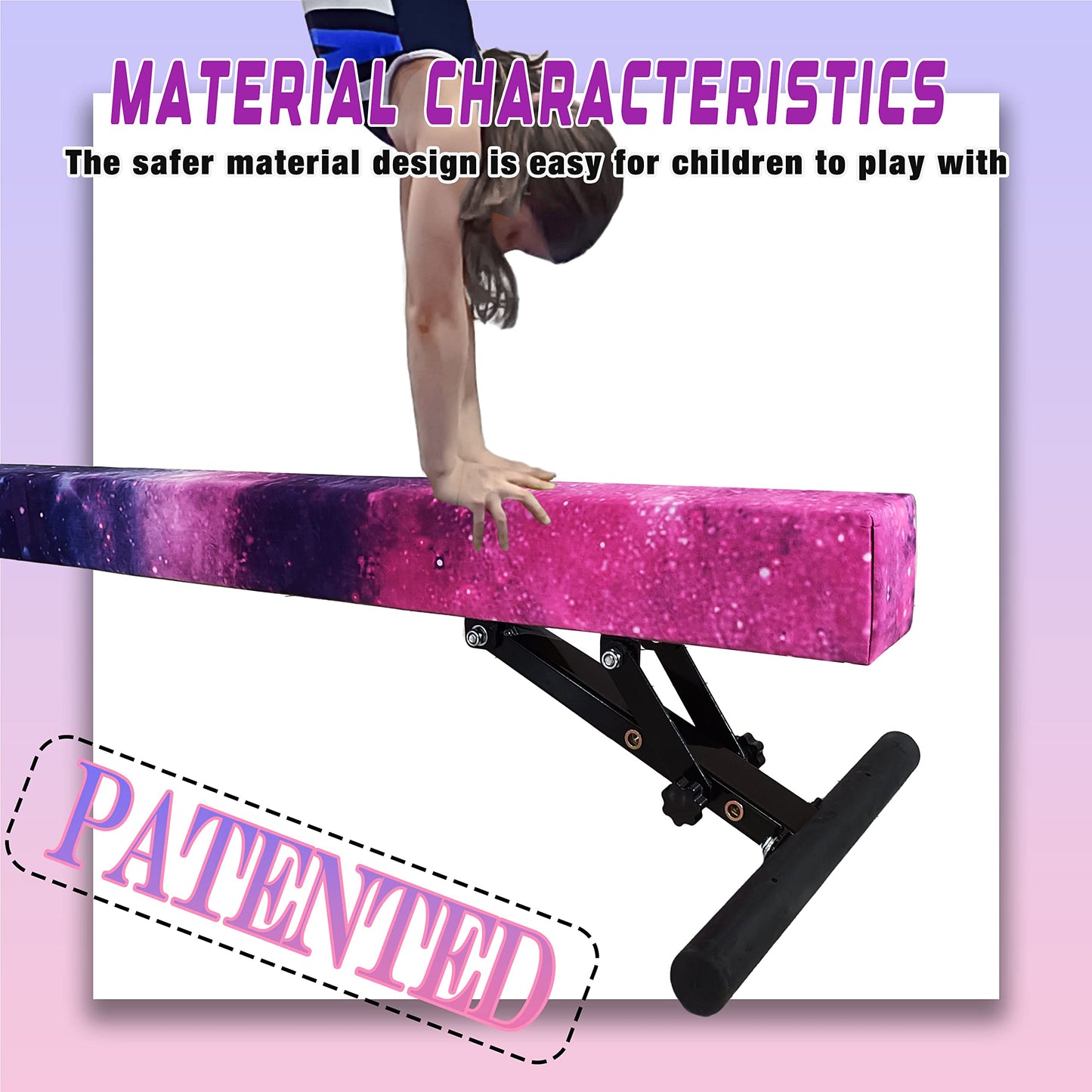 Seliyoo Adjustable Balance Beam,8FT gymnasitcs Beam, Balance Beam for Kids Ages 3-20,high and Lower Floor Beam,Gym Equipment for All Skills Practice at Home