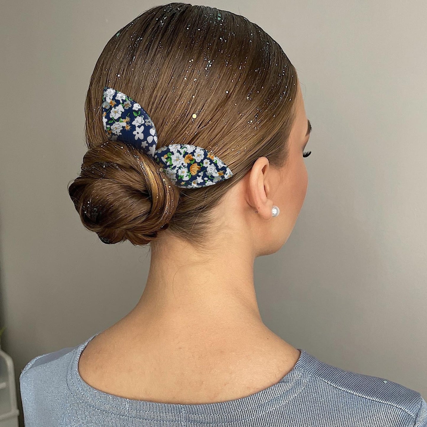 4 Pcs Deft Bun Maker French Twist Rabbit Ear Bun Twister Flower Flexible Quick Hair Styling Accessories for Women Girls