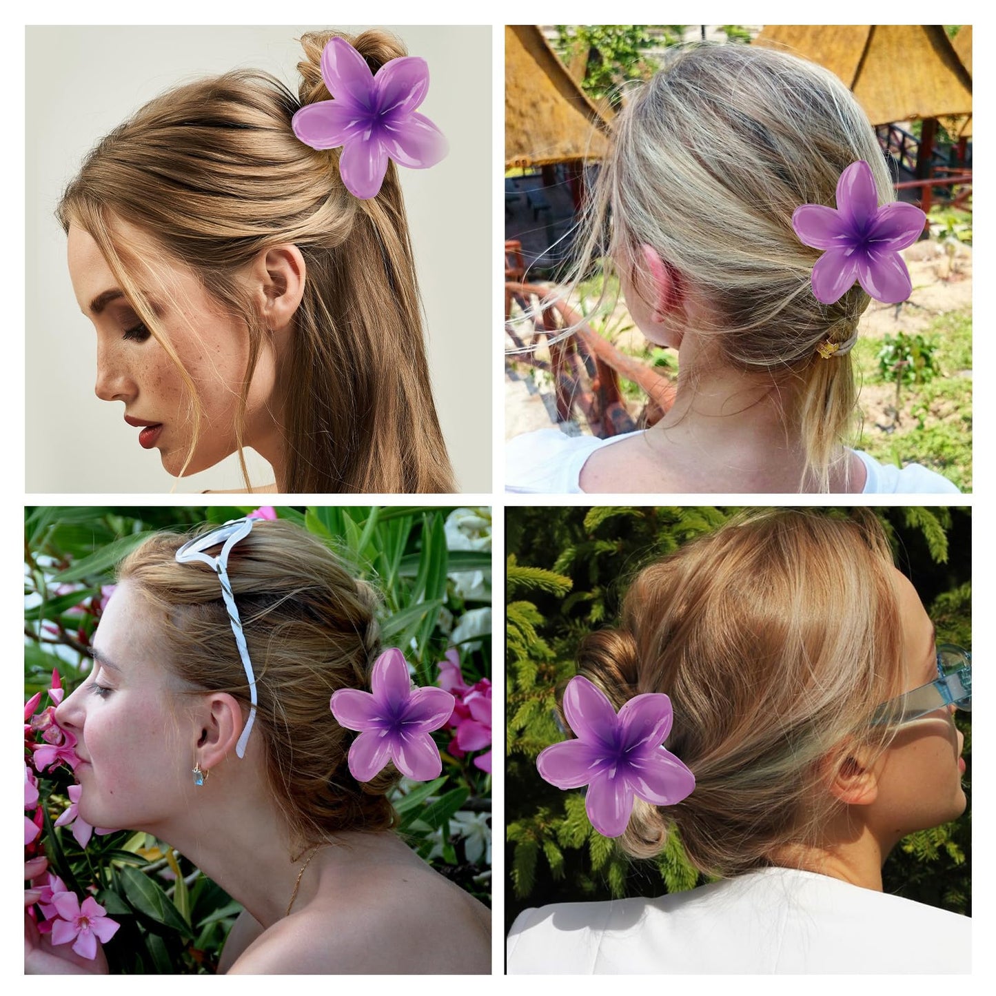 6PCS 3D Effect Flower Hair Clips Set【NO Damage】【Strong Grip】【Non-Slip】Hair Clips For Thin Hair/Thick Hair,Flower Claw Clips For Women,Multicolor C