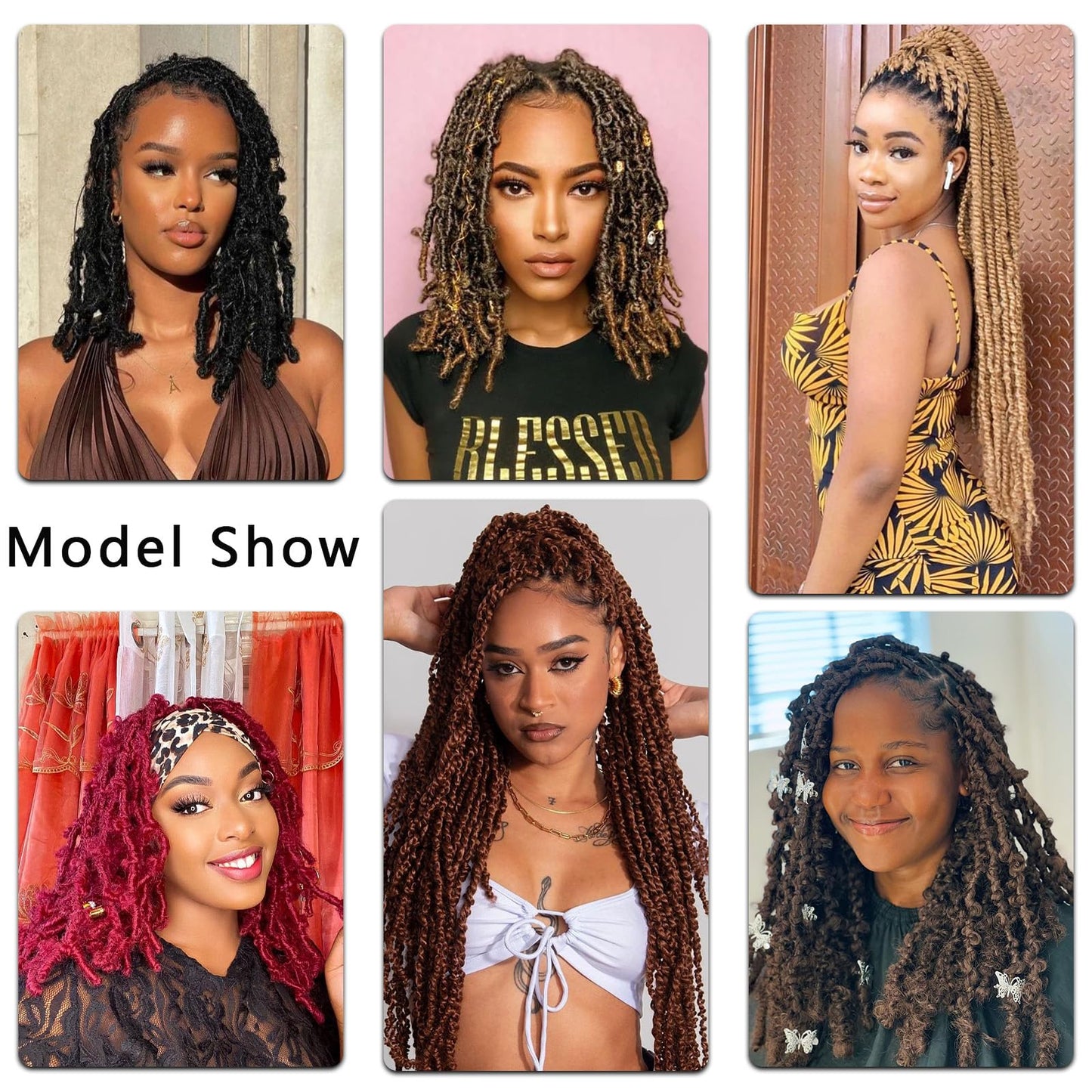 Afro Twist Hair 12 Inch Marley Hair 8 Packs Kinky Twist Hair for Braiding 30# Springy Afro Twist Hair Suitable for Damaged Soft Locs Synthetic Pre-Fluffed Twist Hair Braiding Hair Extension for Women