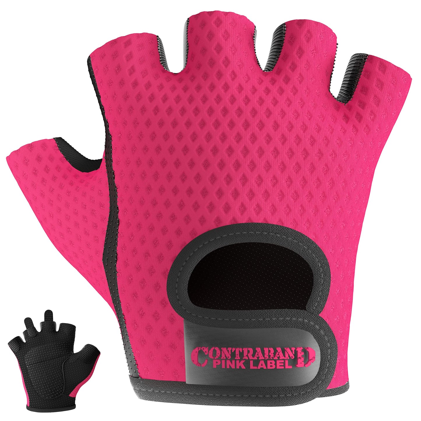 5307 Womens Designer Workout Gloves | Low Sweat Diamond Mesh Fabric w/Grip-Lock⢠Silicone Palm (Pink, X-Small)