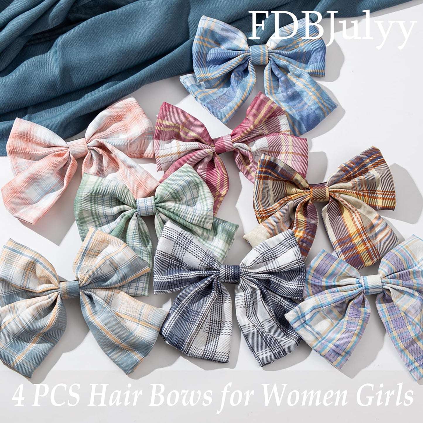 8 PCS Hair Bows for Women Girls,Hair Bows,Bow-knot Hair Clips for Women Thick Hair & Thin Hair,Big Bows Hair Clips,Nonslip Bows Claw Clips for Women