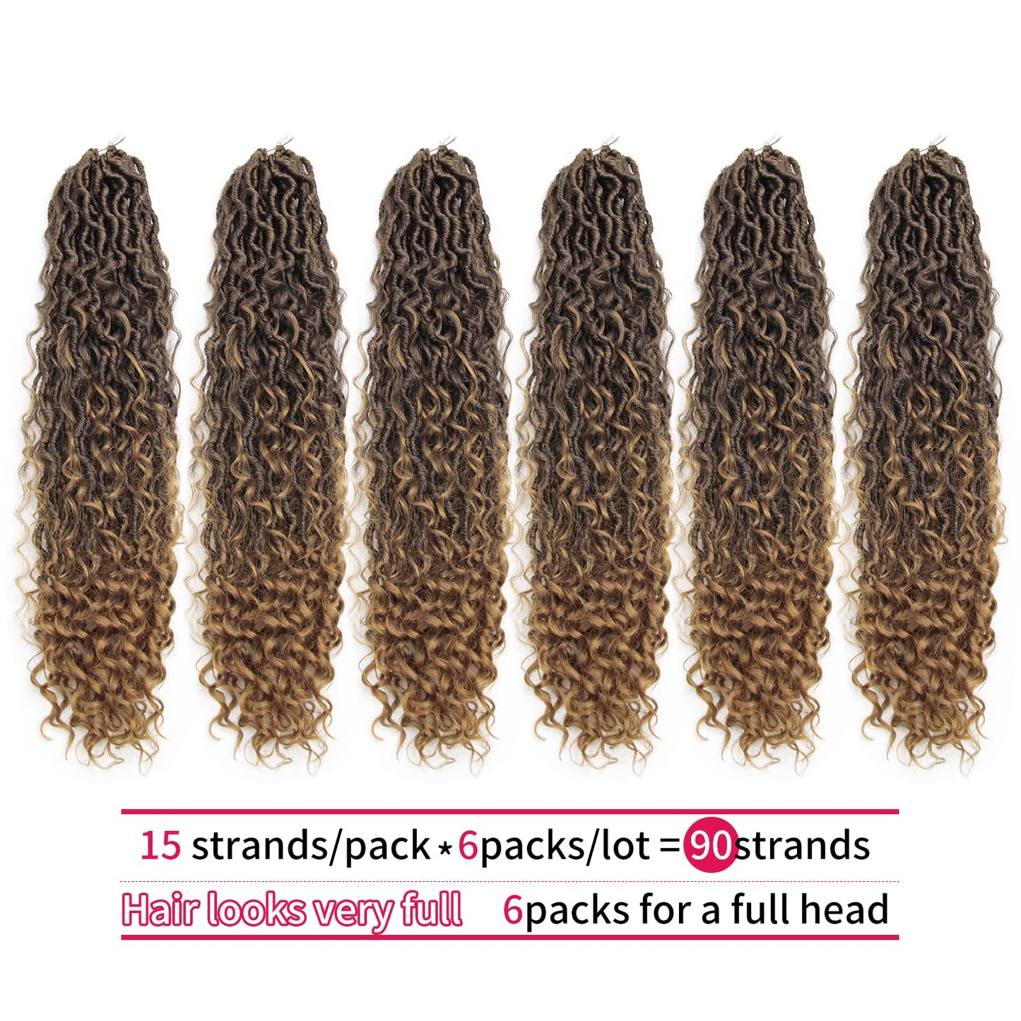 6Packs Goddess Locs Crochet Hair,22Inch Curly Faux Locs Crochet Hair Hippie Locs Crochet Braids Long Crochet Goddess Faux Locs for Black Women(22inch 1B/27)