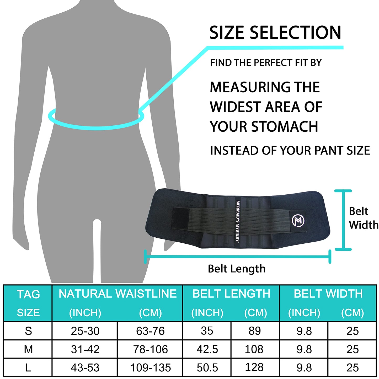 MERMAID'S MYSTERY Waist Trimmer for Women and Men - Sweat Bands for Stomach - Sweat Belt for High-Intensity Training Workouts - Pink S