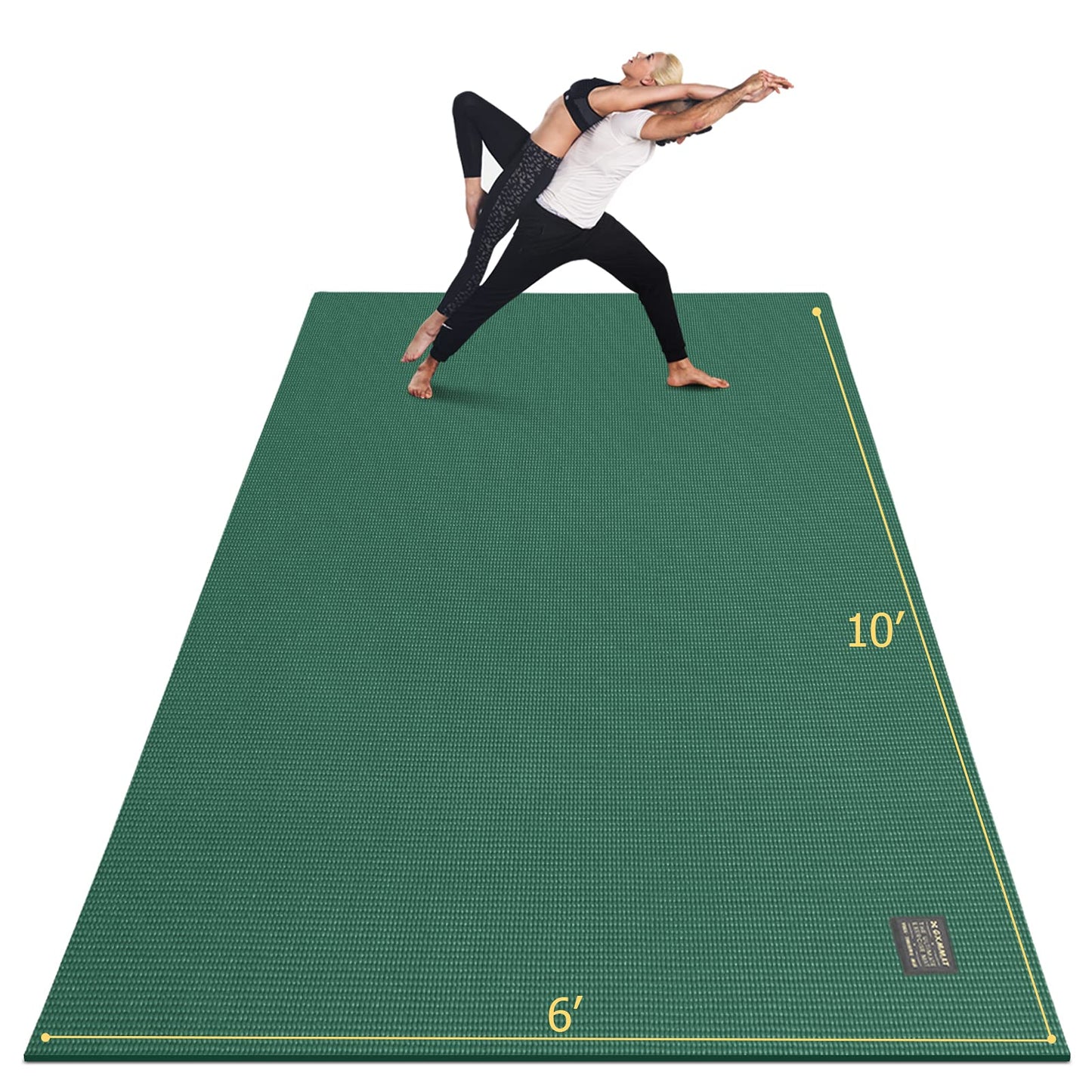 GXMMAT Large Yoga Mat 12'x6'/10'x6'/6'x8'(7mm), Extra Thick Workout Mats for Home Gym Flooring, Ultra Comfortable Non-Slip Quick Resilient Barefoot Wide Exercise Mat for Pilates, Stretching,Meditation