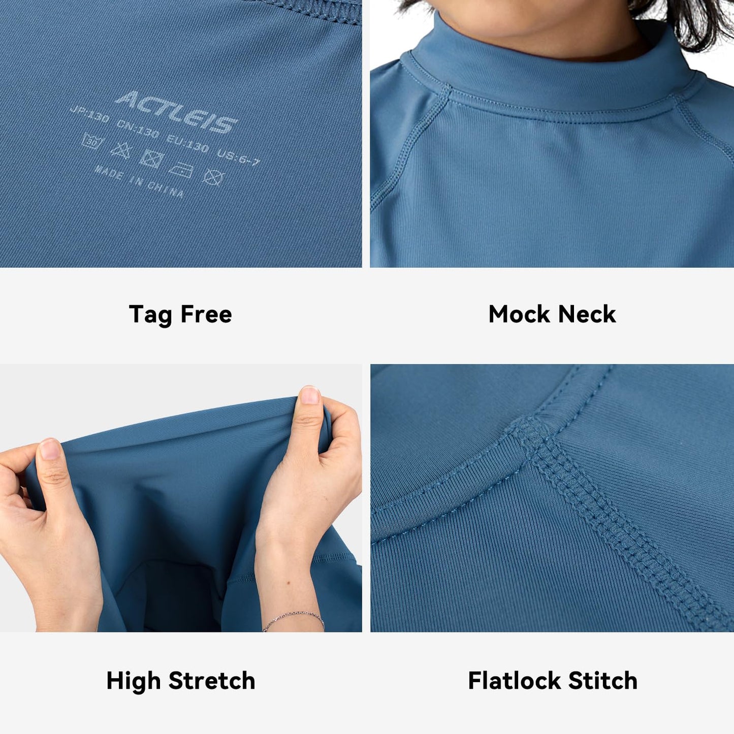 Actleis Boys Swim Shirt Quick Dry Kids Sun Protection Rash Guard Short Sleeve UPF50+ Toddler Sun Shirts Royal Blue