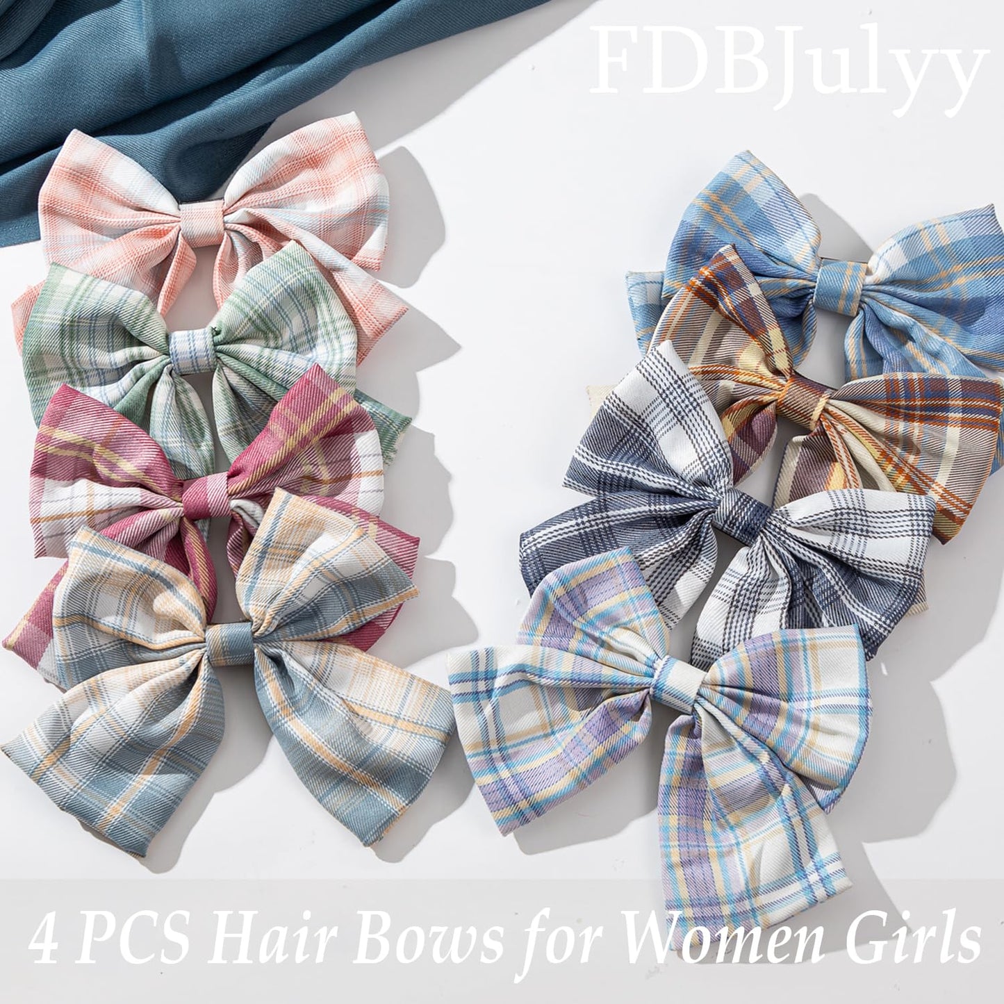 8 PCS Hair Bows for Women Girls,Hair Bows,Bow-knot Hair Clips for Women Thick Hair & Thin Hair,Big Bows Hair Clips,Nonslip Bows Claw Clips for Women