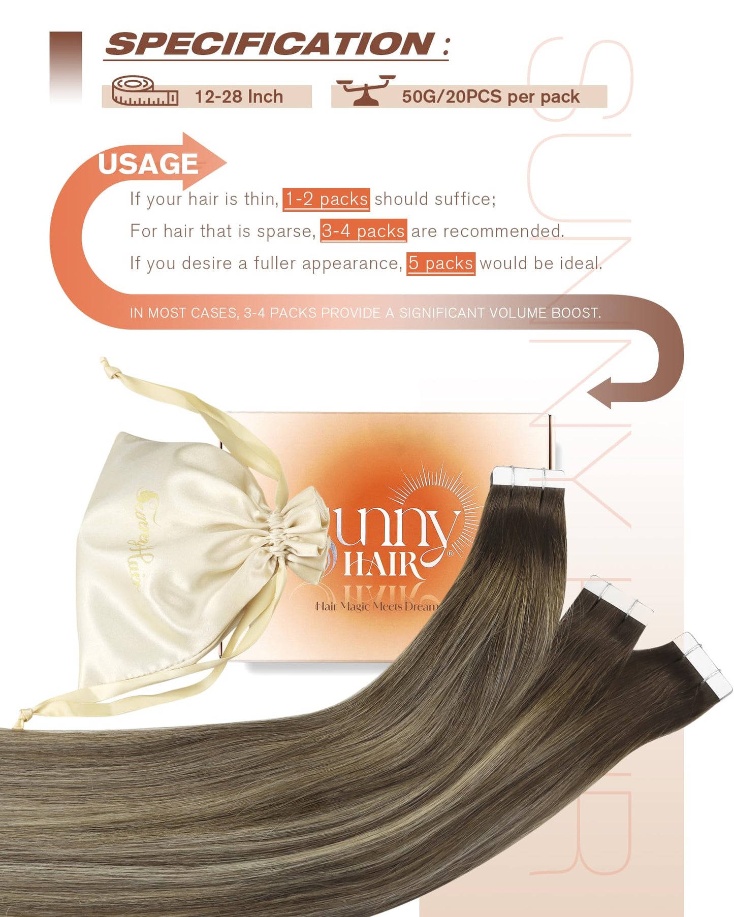 Sunny Hair Brown Balayage Tape in Hair Extensions for Women Human Hair Tape in Extensions Cool Brown Fading to Ash Brown Mix Light Blonde Balayage Short Tape Hair Extensions Brown Balayage 20pcs 12in