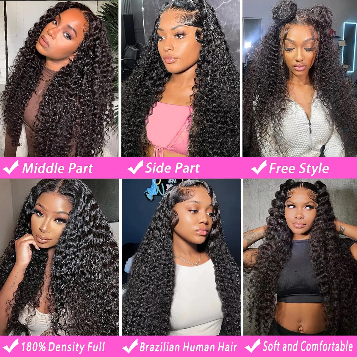 GYAJEP 13x6 HD Trasparent Lace Front Wigs Human Hair 180% Density Water Wave Wig Glueless Lace Frontal Wigs for Women Human Hair Pre Plucked with Baby Hair Wet and Wavy Wig (24 inch)