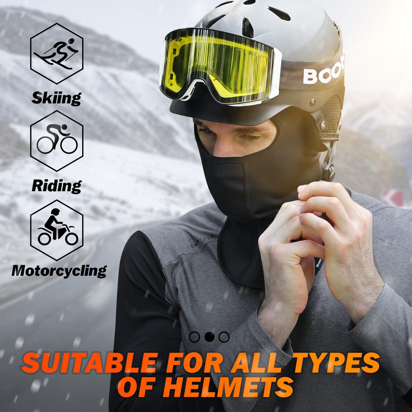 GXCROR Ski Mask Breathable Balaclava Windproof Winter Thermal Face Cover for Cold Weather Skiing Motorcycle for Men and Women