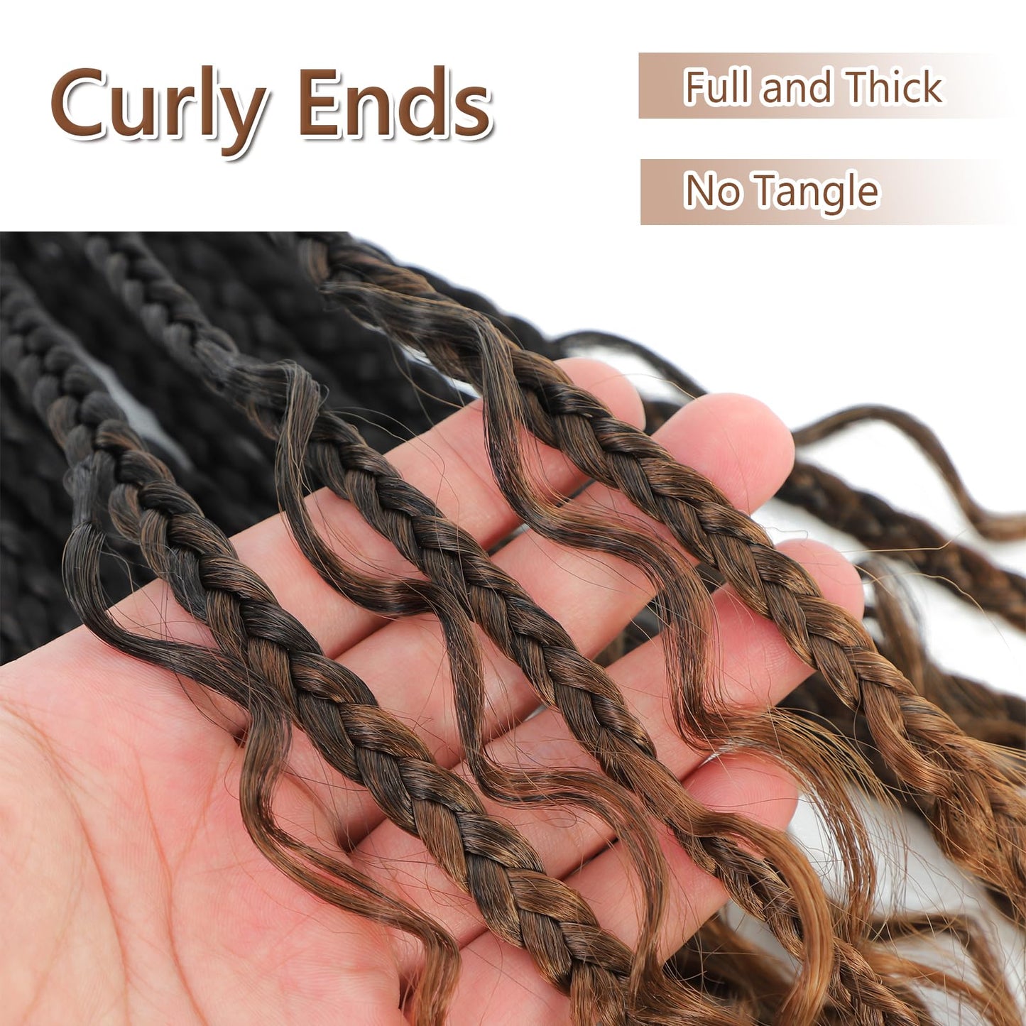 8 Packs Crochet Box Braids-10 Inch Boho Box Braids Crochet Braids Hair Bohomian Box Braid Crochet Hair Synthetic Braiding Hair Goddess Box Braids Crochet Hair for Black Women (1B/30/27)