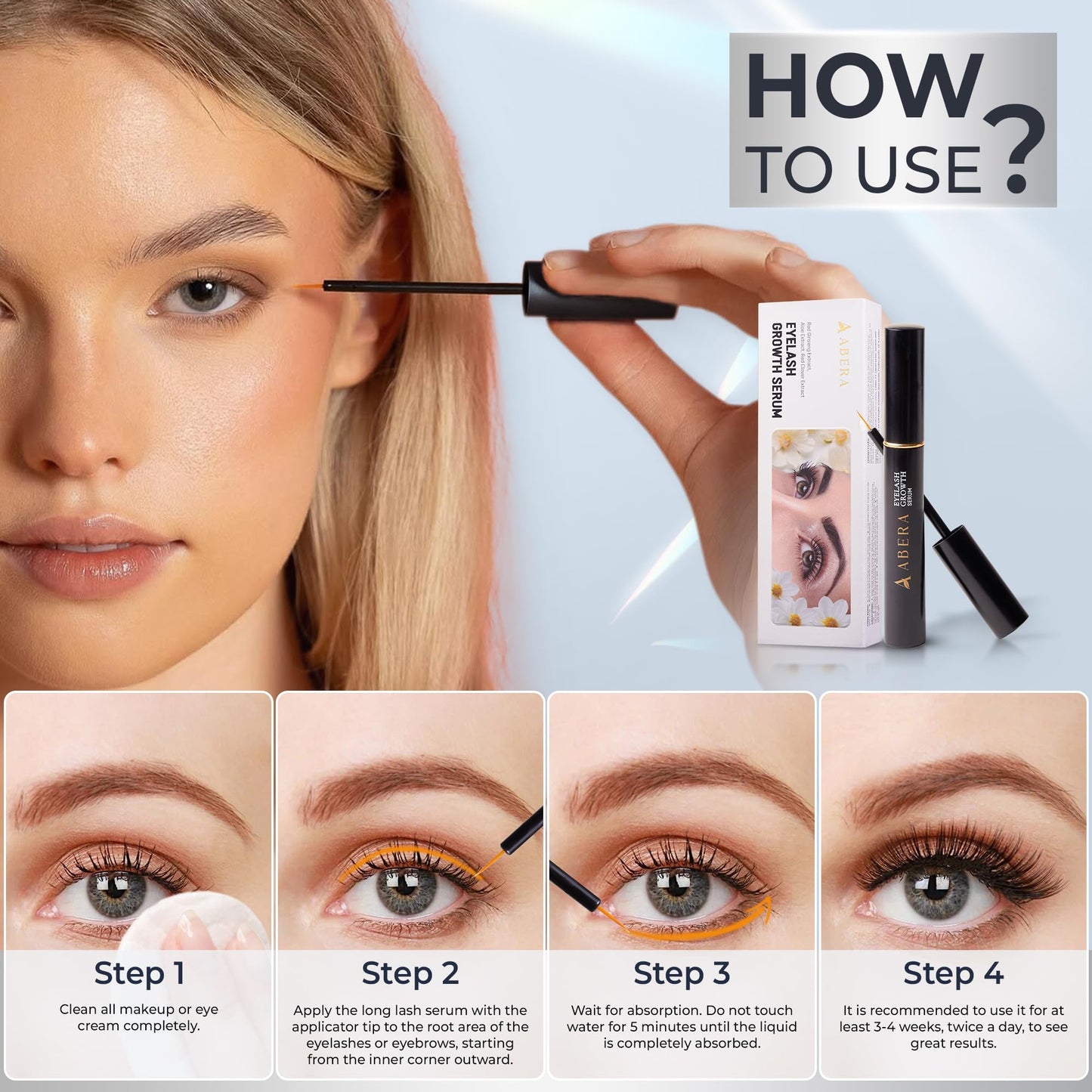 Abera Misan Eyelash Growth Serum (Upgrade Version) - Natural Lash Booster and Lash Enhancer, Regenerating and Nourishing Lashes Longer and Thicker (2. Set of 2 with Gift)