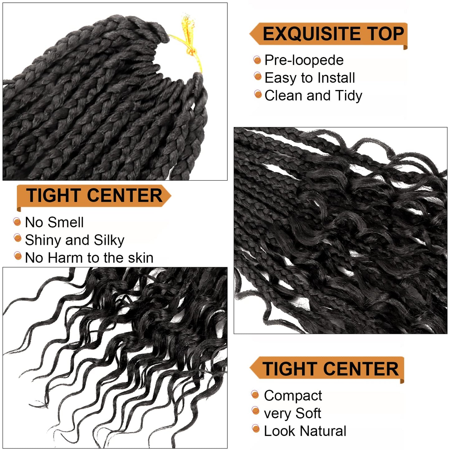 Goddess Box Braids Crochet Hair With Curly Ends 12 Inch Bohomian Box Braids Crochet Braids 8 Packs 3X Crochet Braids Synthetic Braiding Hair Extension for Black Women(12 Inch (Pack of 8), #2)………