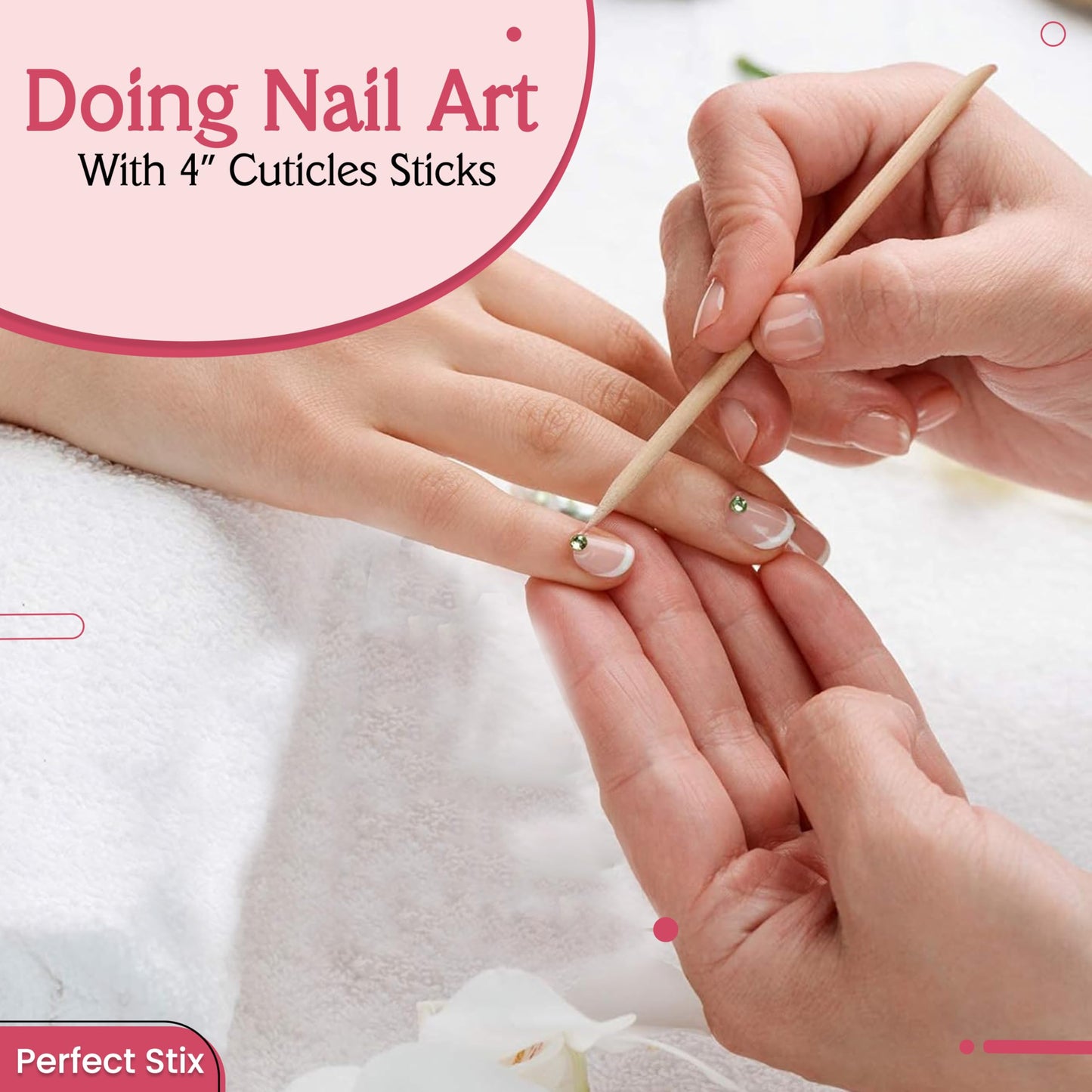 4" Wooden Cuticle Sticks/Natural Wood/Pedicure/Manicure Cleaning and Nail Care- Package of 200ct