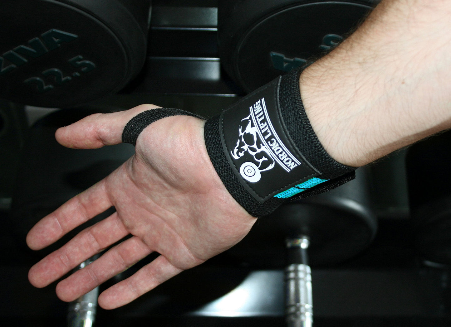 Wrist Wraps (1 Pair/2 Wraps) for Weightlifting/Cross Training/Powerlifting/Bodybuilding-Women & Men-Premium Quality Equipment & Accessories Avoid Injury in Weight Lifting-(Aqua Blue)-1 Year Warranty