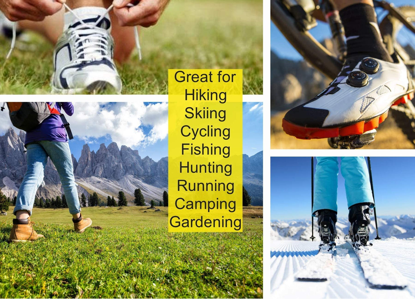 21C 1.5mm Neoprene Toe Warmers (Wear Inside Shoes) - 2 Pairs - 4 Foot Warmer Booties for Cycling, Hiking, Camping, Skiing, Outdoor Sports - Thermal Toe Socks - Size 1