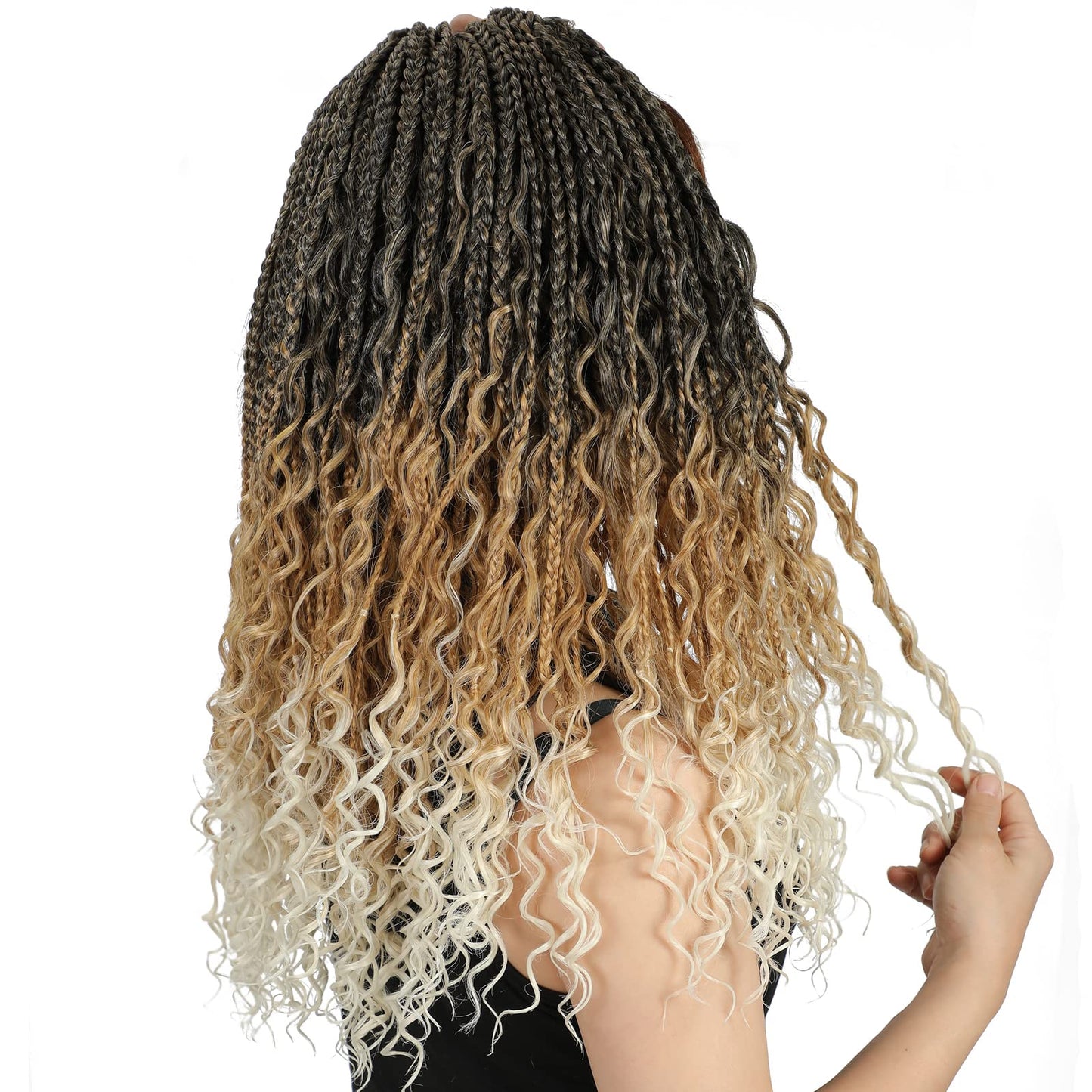 8 Packs Crochet Box Braids- 18 Inch Goddess Box Braids Crochet Hair Bohomian Crochet Braids Hair Synthetic Braiding Hair Extensions Crochet Hair for Black Women (18(8Packs), 1B/27/613)