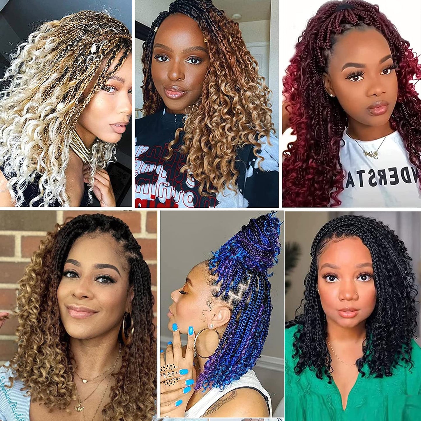 8 Packs Crochet Box Braids- 10 Inch Bohomian Box Braid Crochet Hair Boho Box Braids Crochet Braids Hair Synthetic Braiding Hair Goddess Box Braids Crochet Hair for black women (10(8Packs), 1B/Bug)