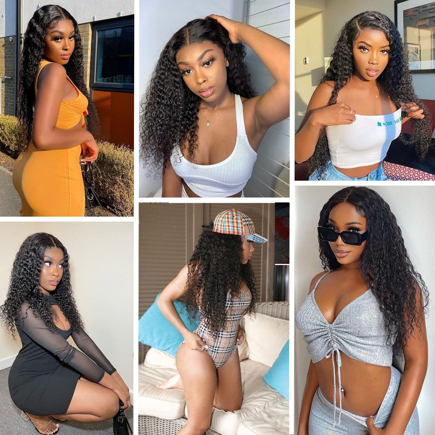 4GIRL4EVER Deep Wave HD Transparent Lace Front Wigs Human Hair Pre Plucked 180% Density 4X4 Glueless Lace Closure Human Hair Wigs for Black Women with Baby Hair Natural Color (24 Inch)