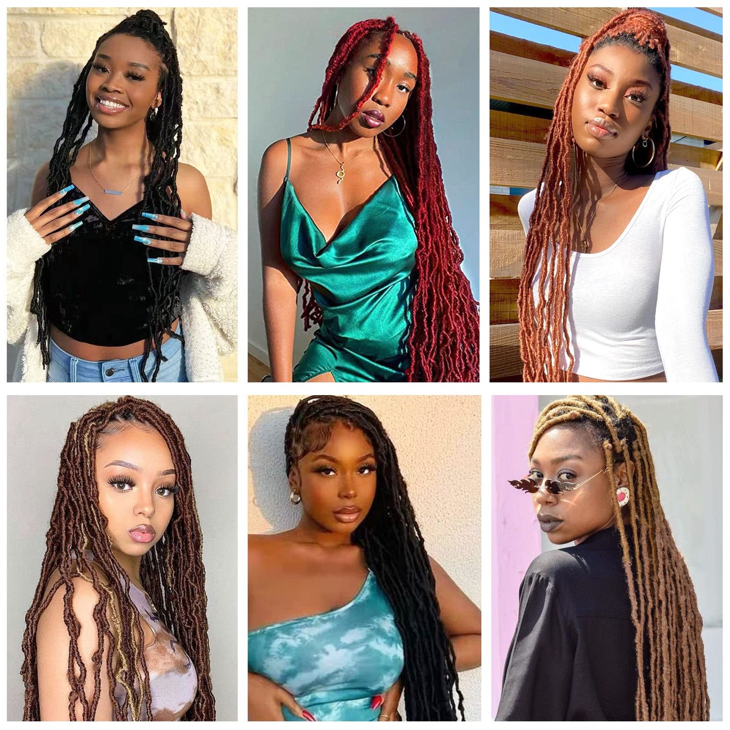Soft Locs Crochet Hair 22 Inch 7 Packs Pre Looped Faux Locs Crochet Hair For Black Women Butterfly Faux Locs Hair Curly Crochet Loc Extensions(22inch, 7 Packs, 4#)