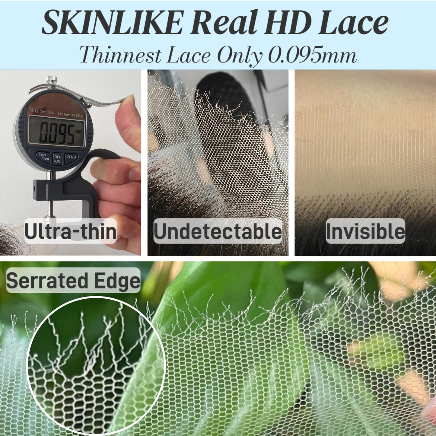 5x5 SKINLIKE 100% Real HD Lace Closure Body Wave Human Hair Closure 0.095mm Ultra-thin Invisible Swiss HD Lace Closure Pre Plucked Small Single Knots Brazilian Virgin Human Hair Lace Closure 20inch