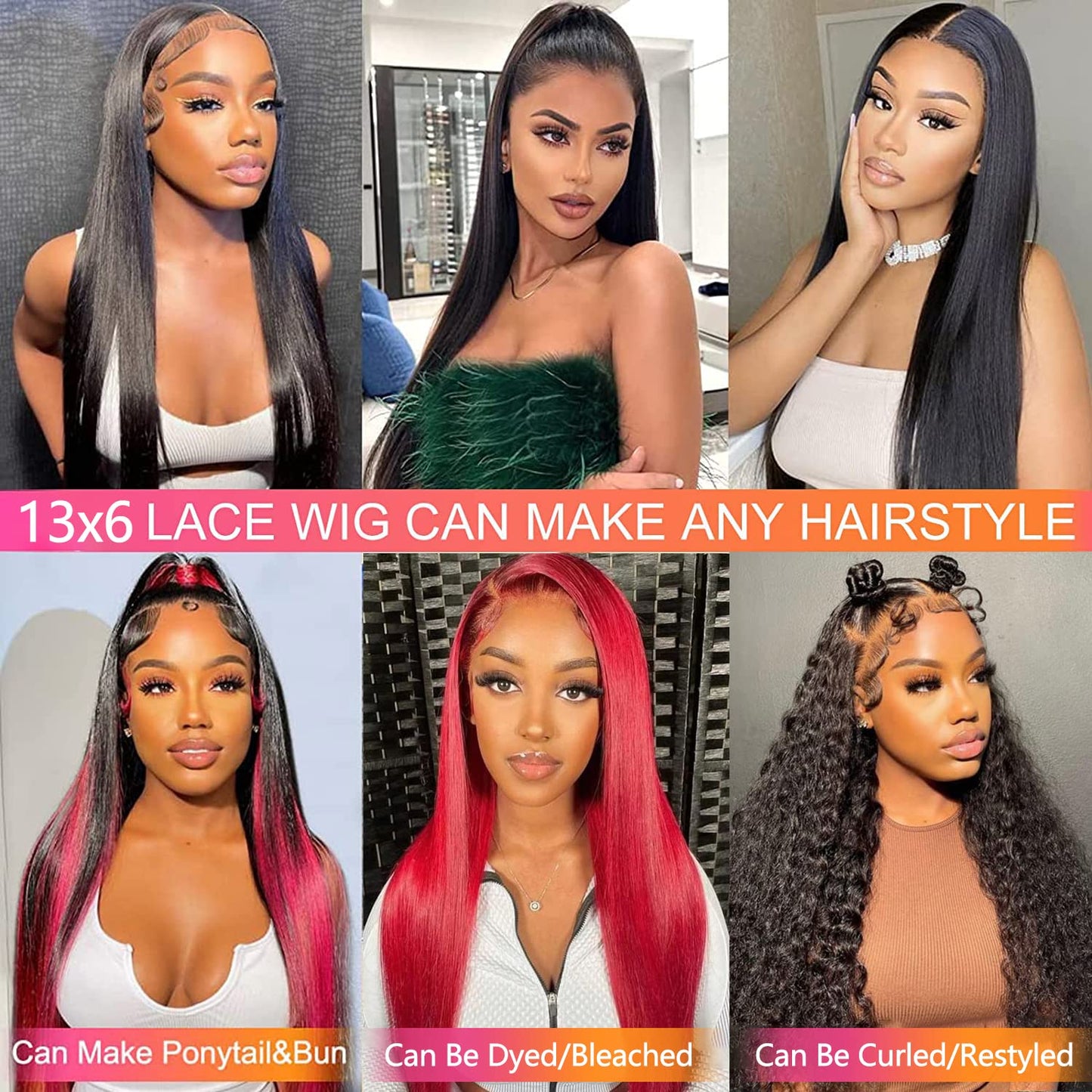 13x6 Straight Lace Front Wigs Human Hair HD Transparent Lace Front Human Hair Wigs for Black Woman Brazilian Lace Frontal Wigs Human Hair Glueless Wigs Human Hair Pre Plucked Natural Color 30inch