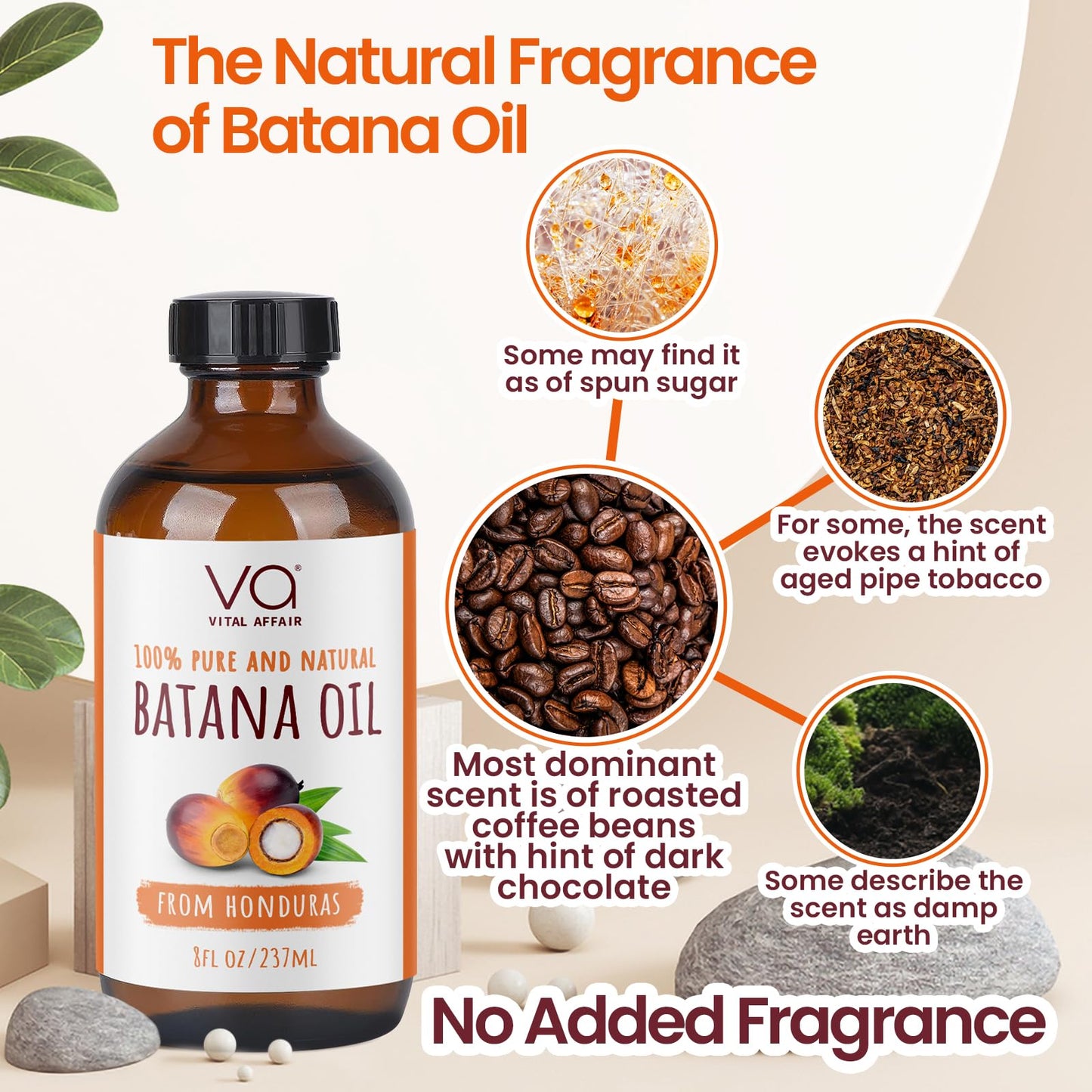 VITAL AFFAIR Batana Oil For Hair Growth-100% Raw Batana Oil From Honduras-Glass Bottle-Skin & Hair Growth Oil Rich In Essential Nutrients-Batana Hair Oil For Women & Men-For Strong & Shiny Hair-8 FlOz