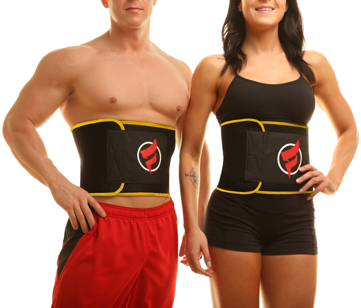 Fitru Waist Trimmer Sauna Ab Belt For Women & Men - Waist Trainer Stomach Wrap (yellow, 8" X 42")