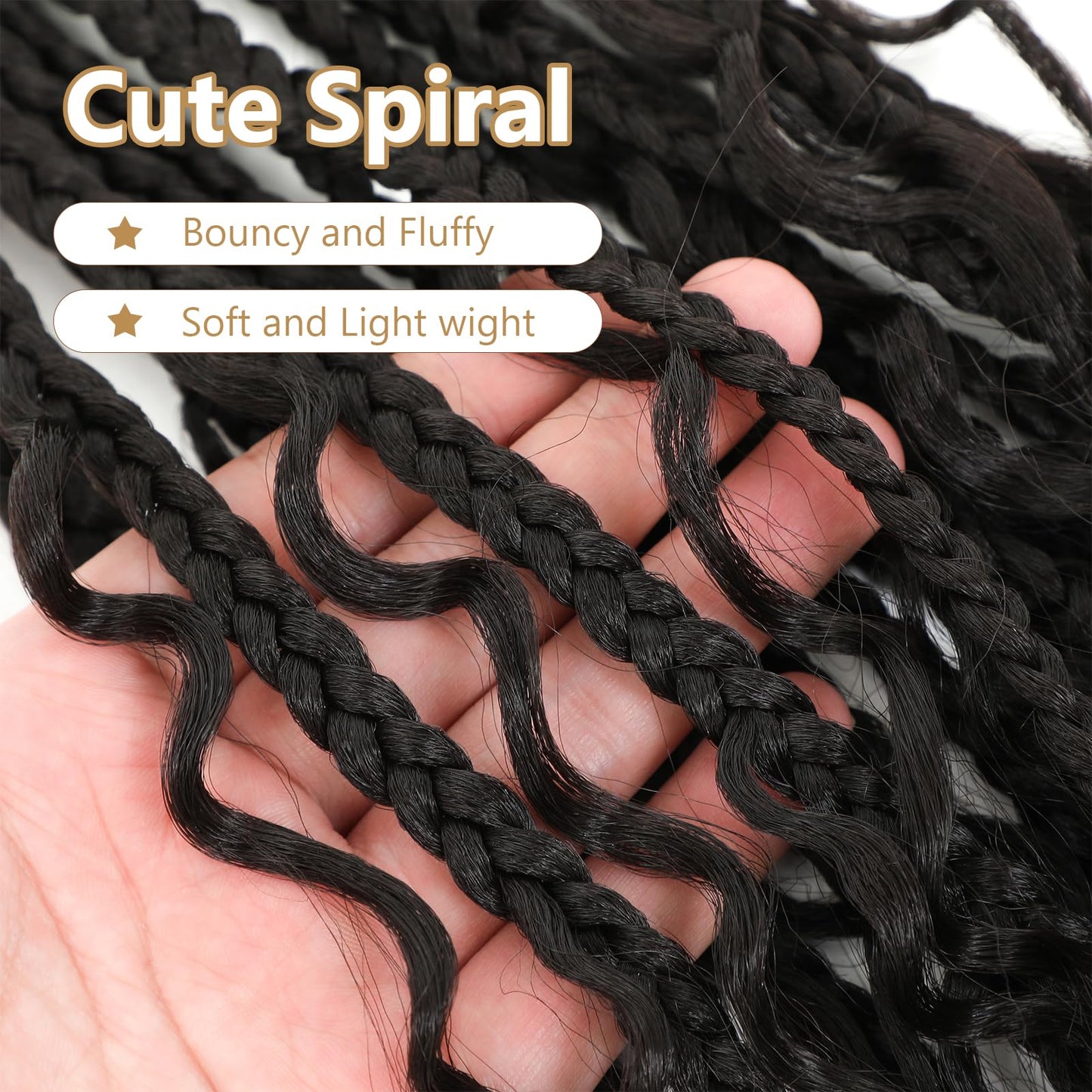 8 Packs Boho Braids Crochet Hair-18 Inch Crochet Box Braids- Bohomian Box Braid Crochet Hair Synthetic Braiding Hair Goddess Box Braids Crochet Hair for Black Women(2#)