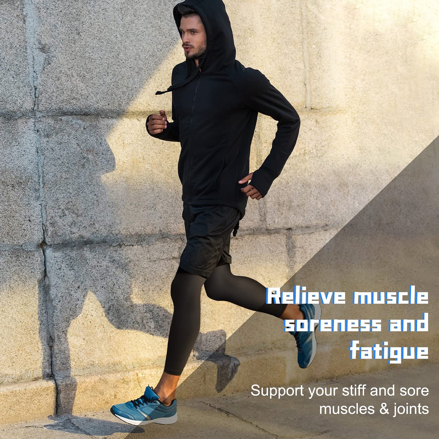4 Pieces Cycling Leg Warmers Thermal Sports Compression UV Long Leg Sleeves Full Length Leg Sleeves for Men Women (Large)