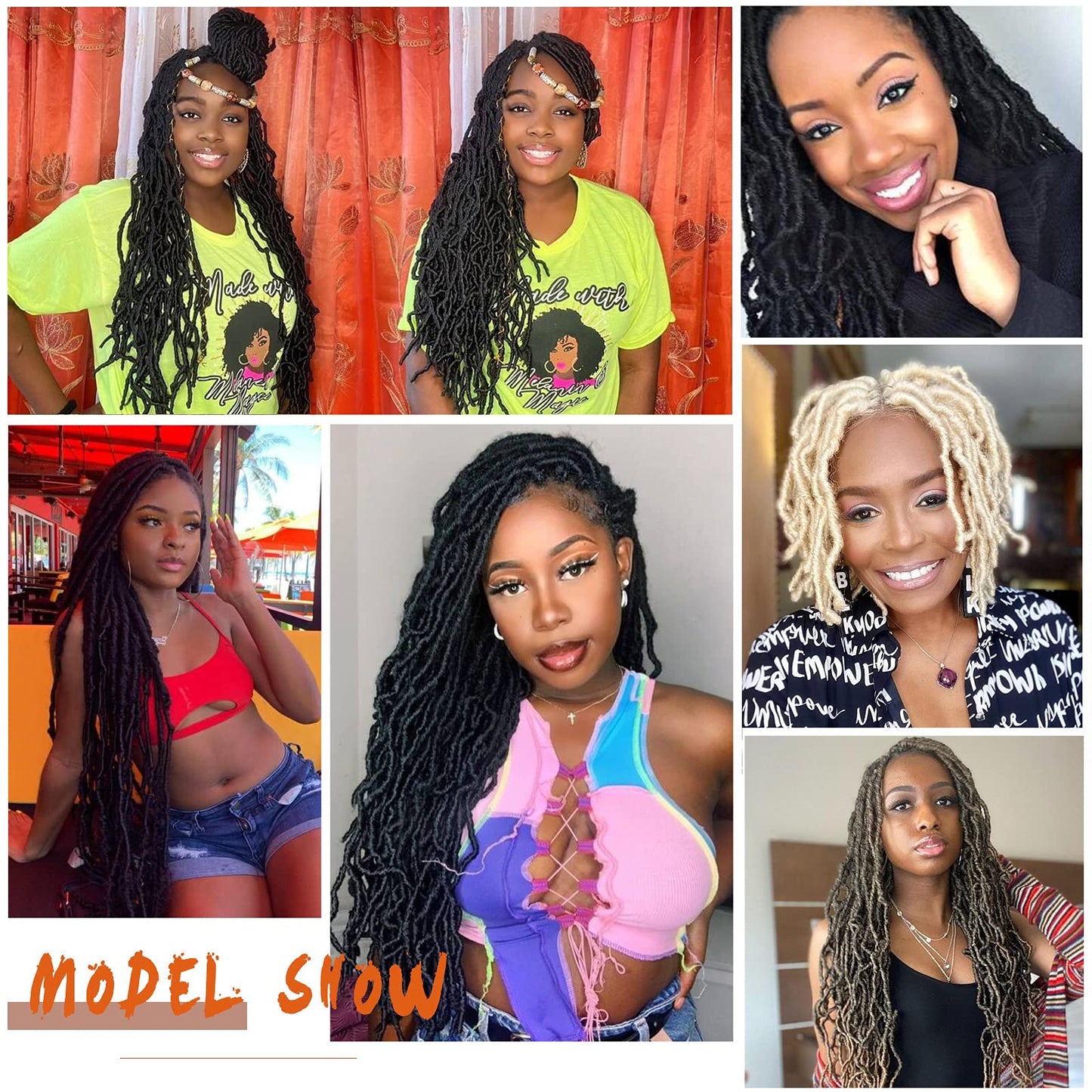 DUS 30 Inch New Faux Locs 6 Packs Natural New Soft Locs Crochet Hair Pre Looped long Styles Hair Extensions For Women (30 Inch(6 packs), #1B)
