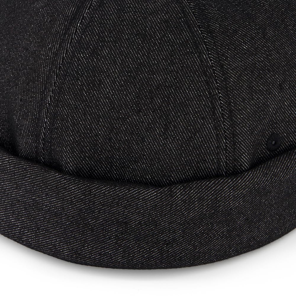 UNDERCONTROL Extra Large Oversized XXL Brimless for Big Head Hand Stitched Steel Label Adjustable Non Fade Denim Unisex Plus Size Korean XL Watch Cap (Denim Black)