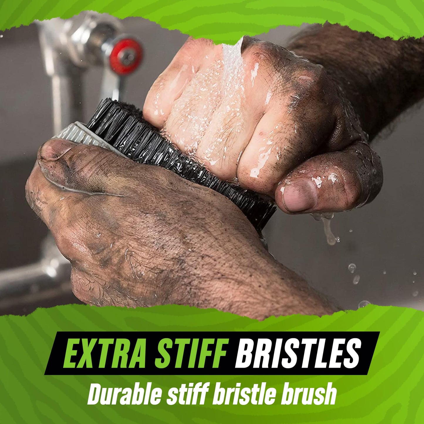 Grip Clean - Heavy Duty Nail Brush for Cleaning Nails - Nail Cleaning Brush for Men and Women - Mechanical Brush. Nail Brush Cleaner for Hands and Under Nails.
