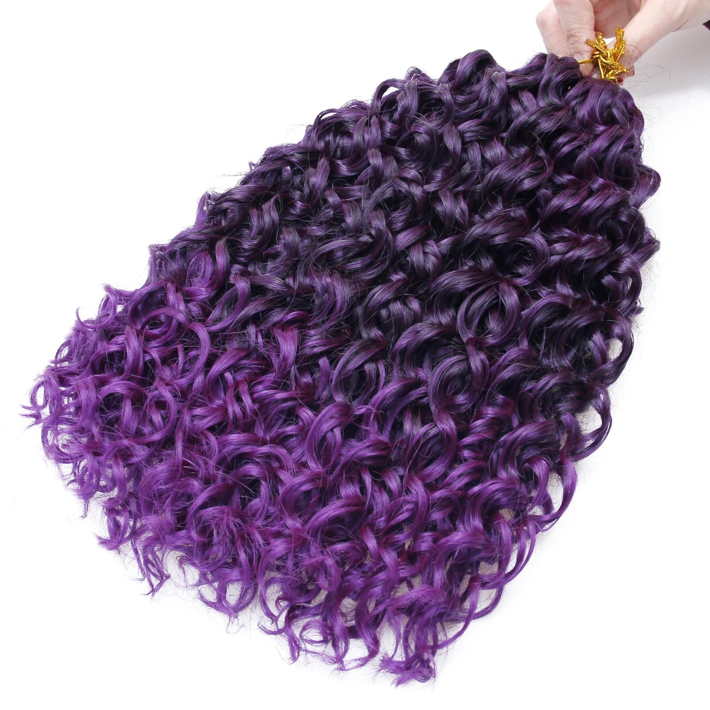 8 Packs Curly Crochet Hair GoGo Curl Crochet hair for Black Women Deep Wave Braiding hair,Synthetic Bohemian Crochet Braid Water Wave Crochet hair Extensions (Purple, 14inch)