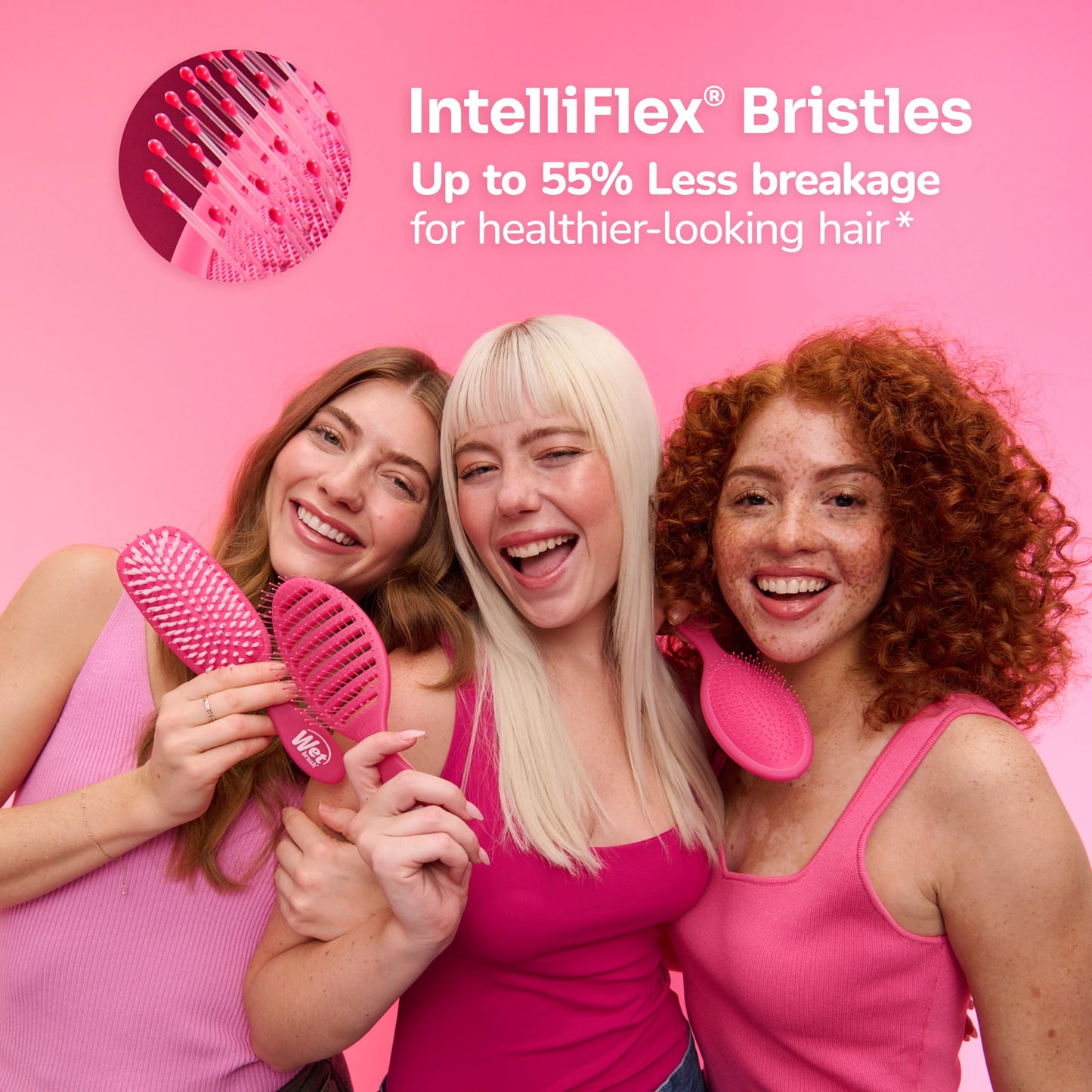 Wet Brush Detangling Brush, Original Detangler Brush (Sky) - Wet & Dry Tangle-Free Hair Brush for Women & Men - No Tangle Soft & Flexible Bristles for Straight, Curly, & Thick Hair