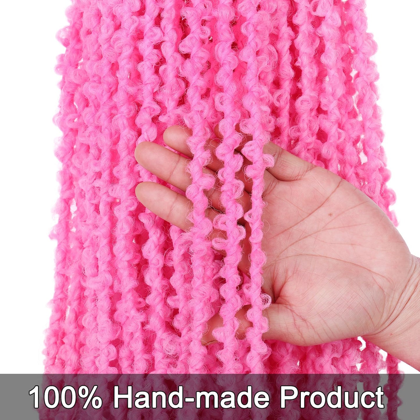 ZRQ 30 Inch Butterfly Locs Crochet Hair Pink Distressed Faux Locs Crochet Braids, 6 Packs Pre looped Handmade Crochet Locs for Women Synthetic Hair Extensions (2Packs,Pink#)