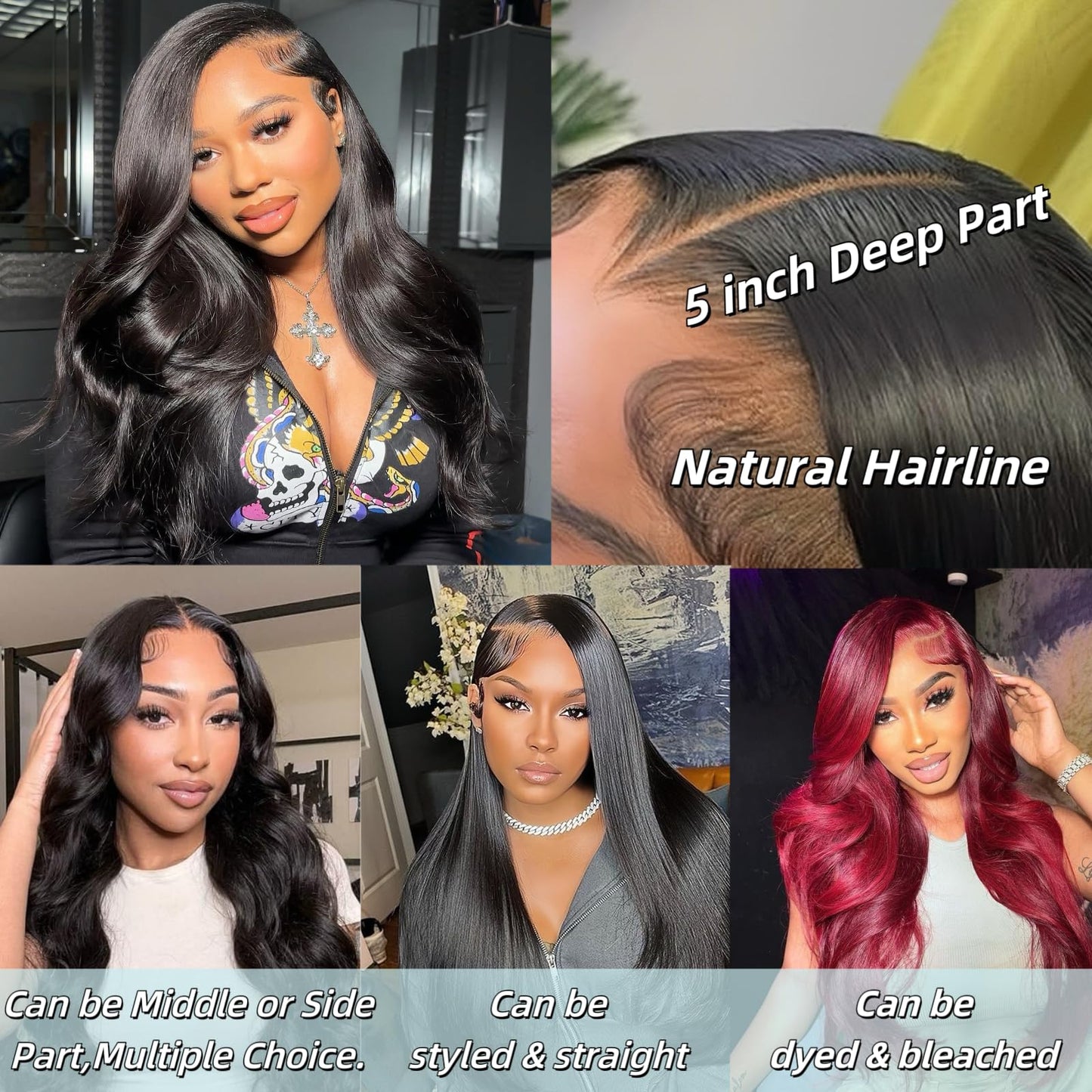 5x5 SKINLIKE 100% Real HD Lace Closure Body Wave Human Hair Closure 0.095mm Ultra-thin Invisible Swiss HD Lace Closure Pre Plucked Small Single Knots Brazilian Virgin Human Hair Lace Closure 20inch