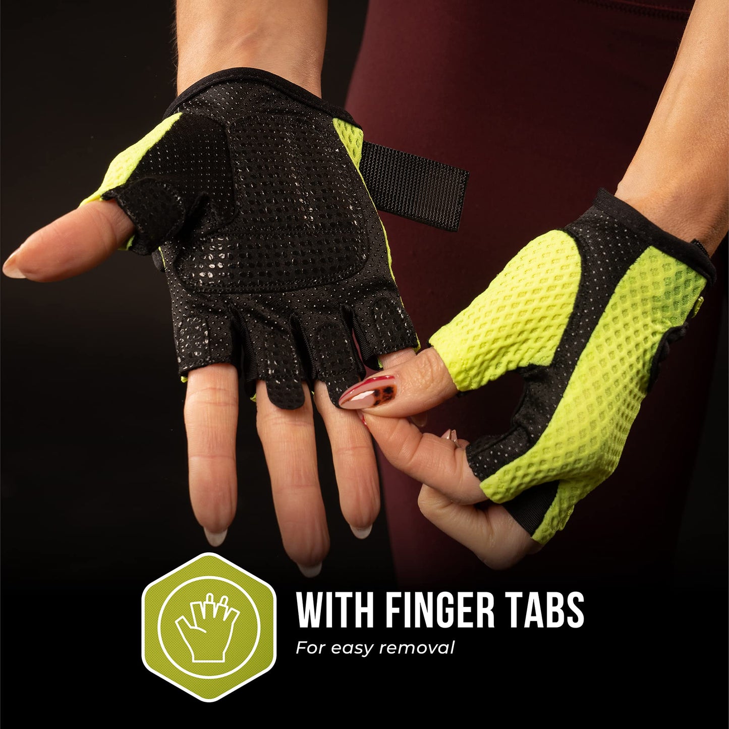 Contraband Pink Label 5307 Womens Designer Workout Gloves | Low Sweat Diamond Mesh Fabric w/Grip-Lock⢠Silicone Palm (Green, X-Small)