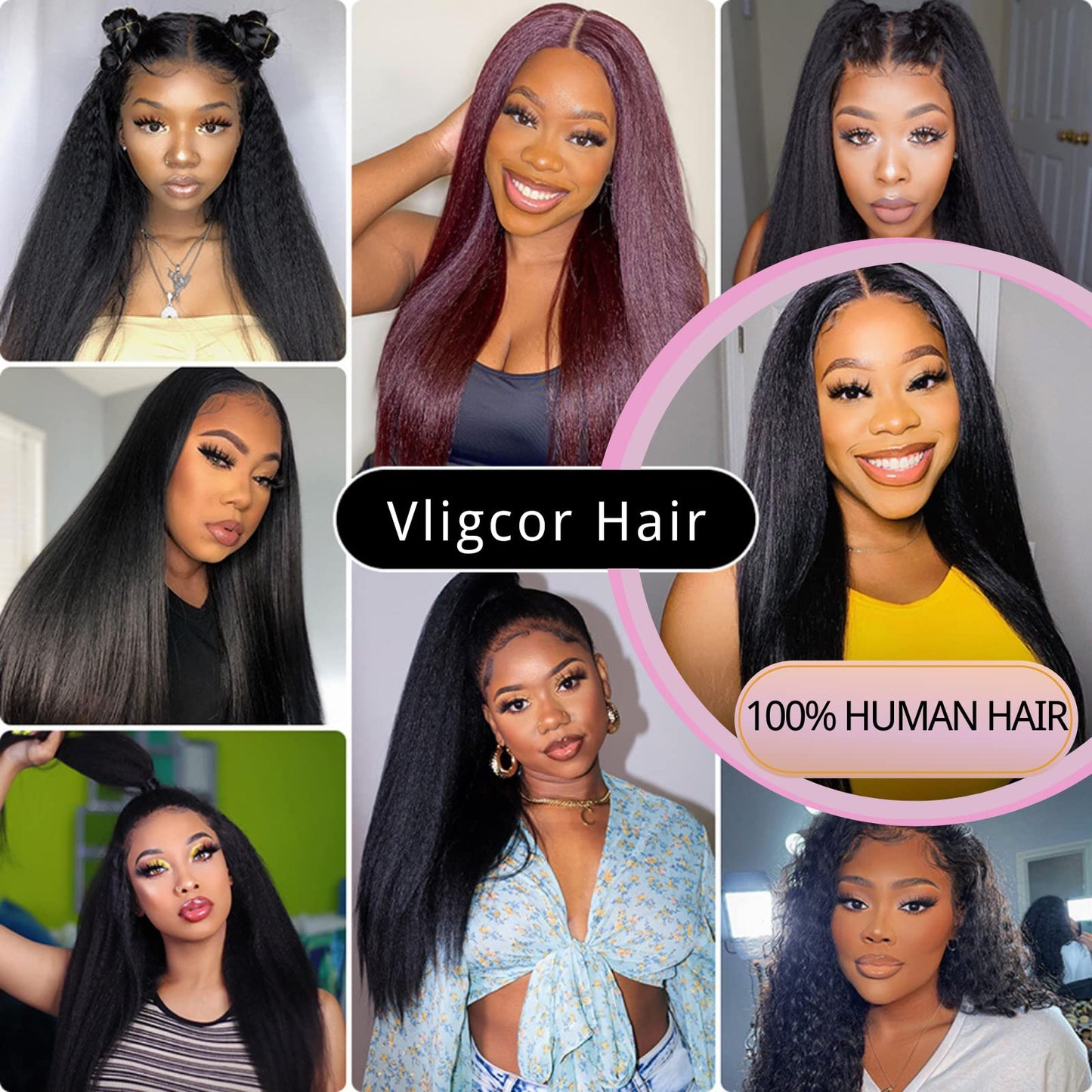 Kinky Straight Human Hair Bundles 16Inch Yaki Straight Human Hair Extensions 1 Bundles Unprocessed Brazilian Virgin Kinky Straight Human Hair For Black Women Natural Black