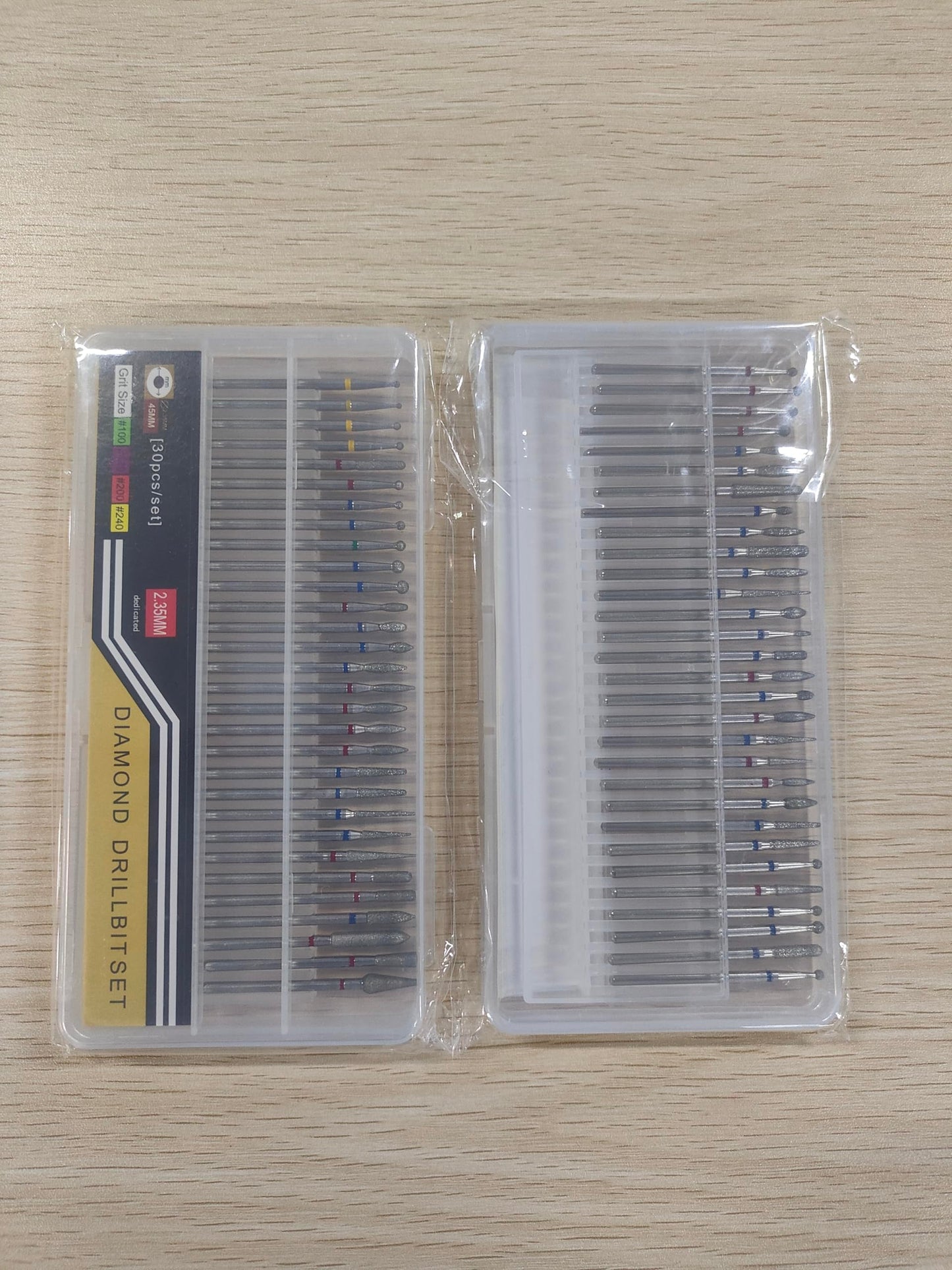 60 Pieces Diamond Nail Drill Bit Set Electric Cuticle Cleaner 3/32 Ceramic Nail Drill for Acrylic Manicure Pedicure Home Salon Use