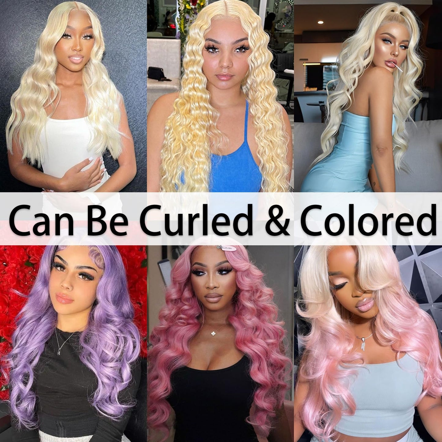 613 Bundles Human Hair Extensions 100g/Bundle 613 Color Real Human Hair Extensions For Women Light Blonde Color Human Hair Bundles 2-3set Can Be Full Head (28 Inch)