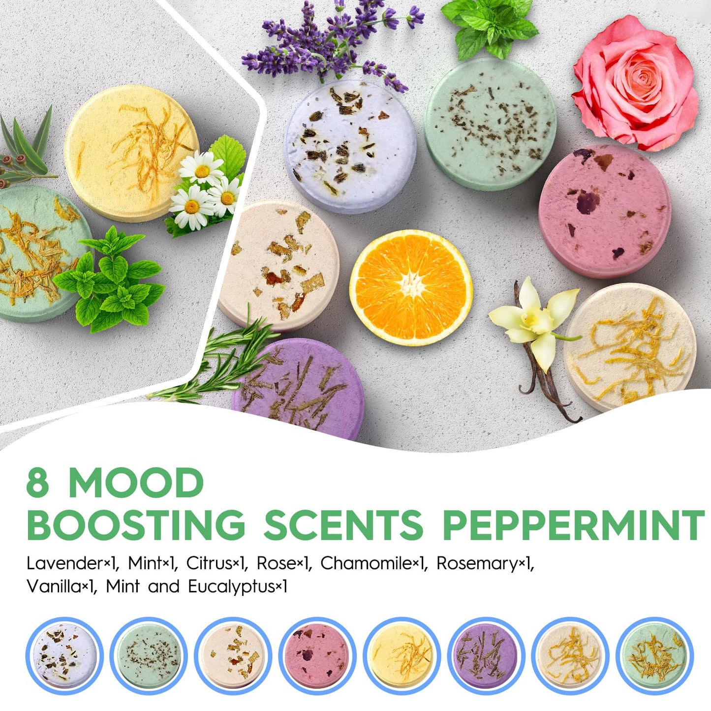 Shower Steamers Aromatherapy Spa Gifts for Women 8 Pack, Shower Bombs Birthday Gifts for Mom with Lavender Natural Essential Oils, Self Care Gifts for Women & Lover