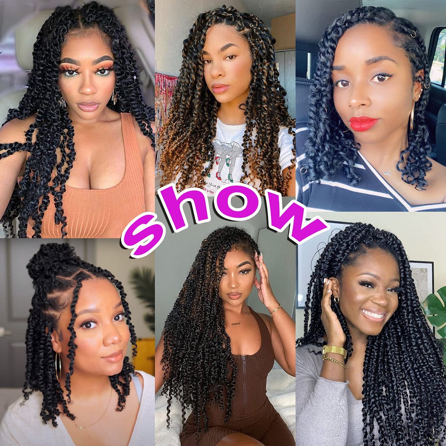 8 Packs Passion Twist Hair 24 Inch Pre-twisted Passion Twist Crochet Hair, Pre Looped Crochet Passion Twist Crochet Braids Bohemian Crochet Hair #2