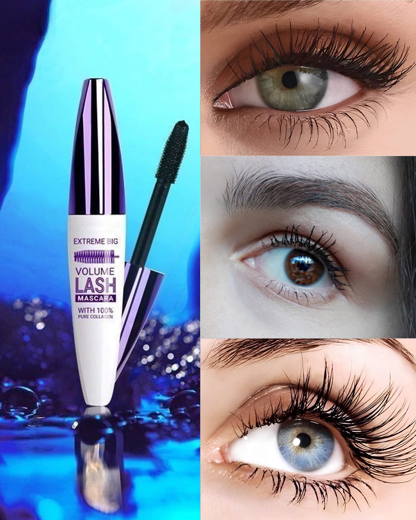 5D Waterproof Mascara Black Volume and Length,Fiber Colored Mascara for Eyelashes,Longlasting Curling Colorful rimel de pestañas,Mother's Day Eye Makeup Gift for Older Women 60 Plus Girl