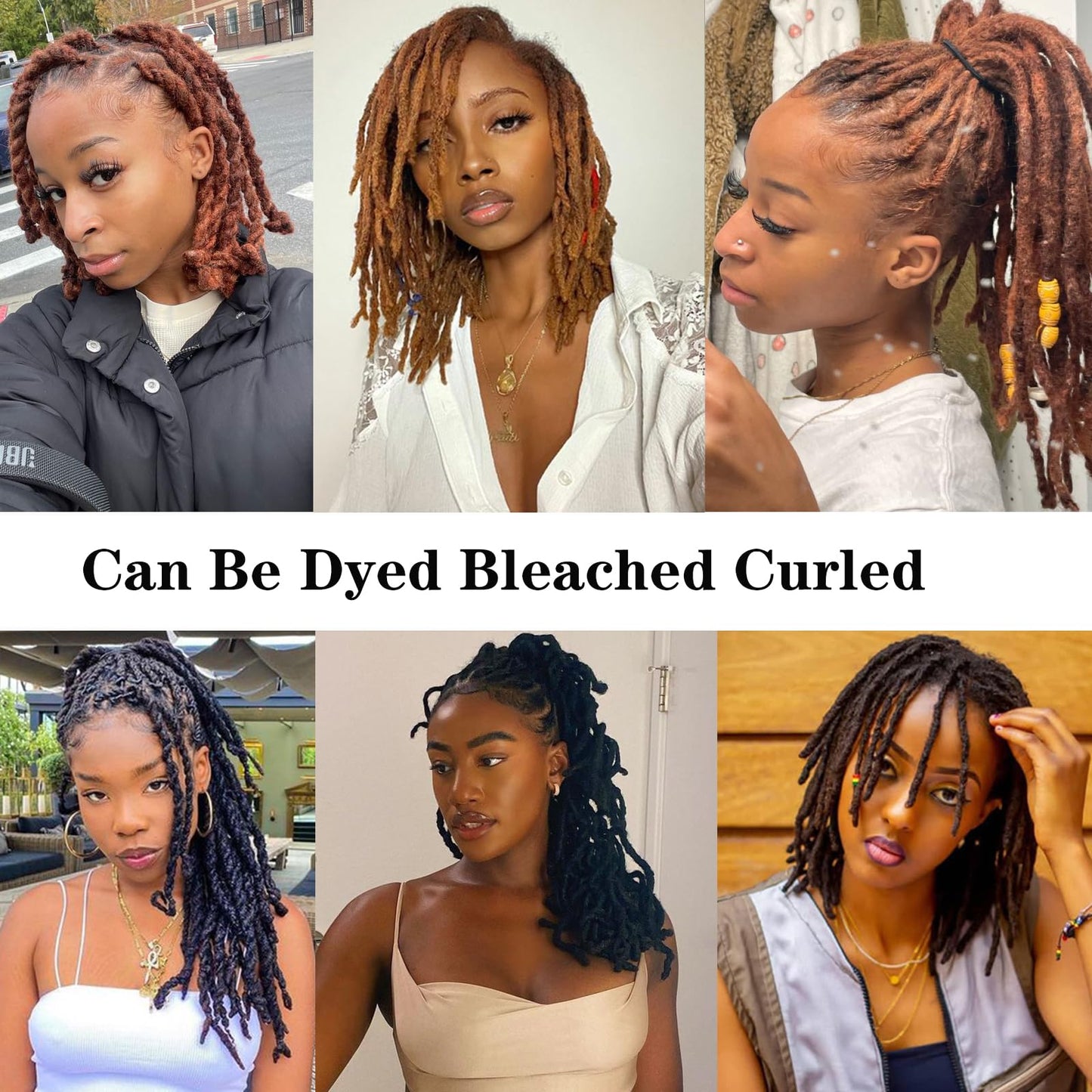 4 inch 0.4cm Thickness Loc Extensions Human Hair 100 Strands Dreadlock Extensions Human Hair For Women Men 100% Full Handmade Permanent Loc Extensions Can Be Dyed And Bleached Curled (Natual Black)