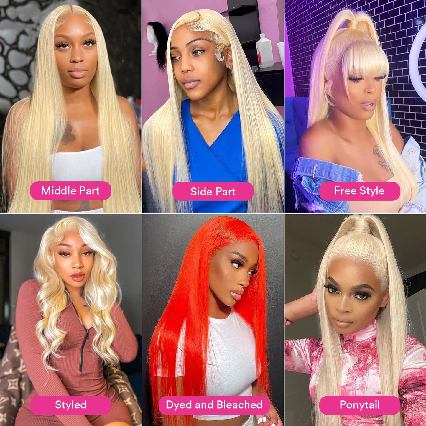 613 Blonde Lace Front Wig Human Hair 13x4 Lace Frontal Straight Wig Human Hair Pre Plucked with Baby Hair 180% Density Transparent Lace Frontal Straight Wigs for Woman with Natural Line(22Inch)