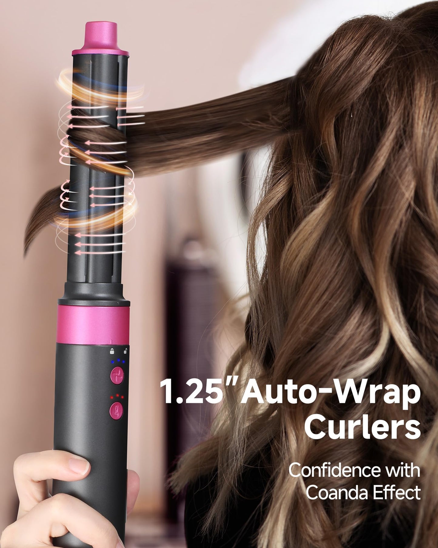 5 in 1 Hair Dryer Brush WindBlow Magic Styler, 110,000 RPM High-Speed Turbo Blow Dryer Brush, Professional 500 Million Negative Ionic Hair Dryer, Fast Drying for Curling Volumizing Air Styling